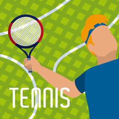 Poster - Tennis racket on player hands