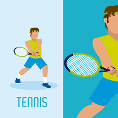 Canvas Print - Tennis player cartoon