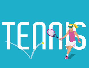 Poster - Tennis concept with player