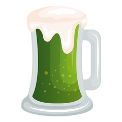 beer jar green saint patrick celebration icon vector illustration design