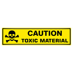 Wall Mural - Vector and illustration graphic style,Toxic Hazard Symbol symbol,Yellow rectangle Warning Dangerous icon on white background,Attracting attention Security First sign,Idea for presentation,EPS10.