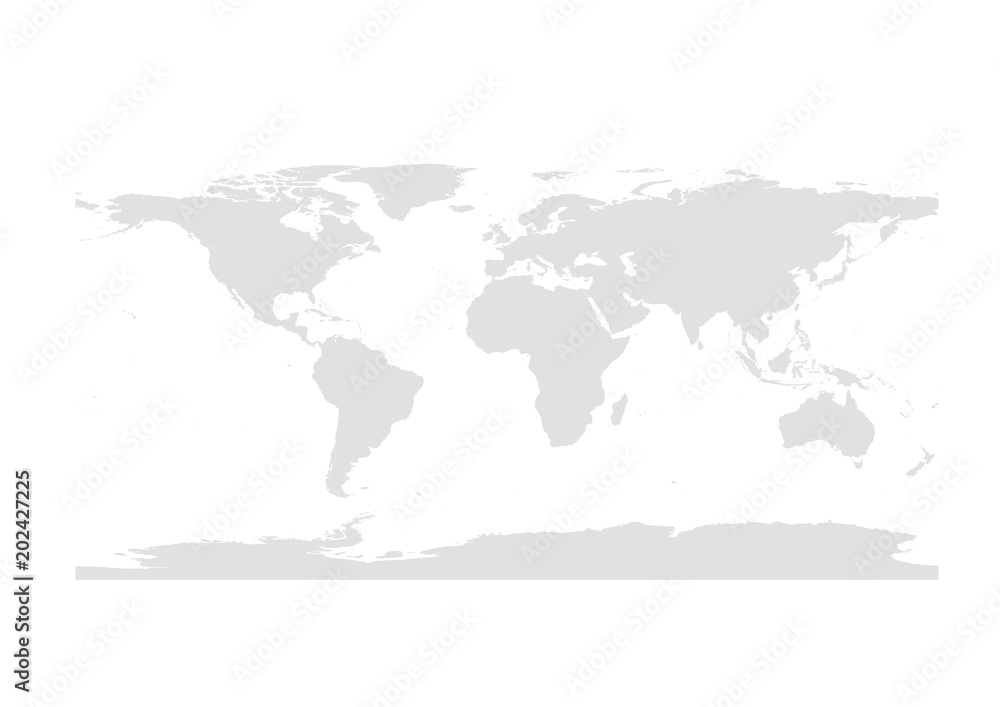 MAP OF THE WORLD GRAY COLOR Stock Illustration | Adobe Stock