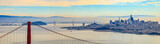 Fototapeta  - Panorama of the Golden Gate bridge with San Francisco skyline in the background