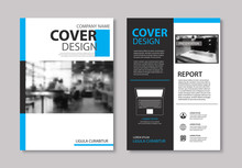 Set Of Blue Cover And Layout Brochure, Flyer, Poster, Annual Report, Design Templates. Use For Business Book, Magazine, Presentation, Portfolio, Corporate Background.