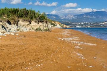 Red sands of xsi beach, Kefalonia, Ionian Islands, Greece