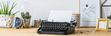 Typewriter On Desk