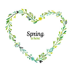 Aufkleber - Floral frame, heart shape for your design