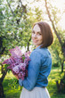 © irina_timokhina - Girl posing with a bouquet of lilac