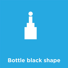 Wall Mural - Bottle black shape icon isolated on blue background