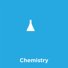 Wall Mural - Chemistry icon isolated on blue background