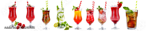 Plakaty do baru - pubu summer-drinks-on-white-background