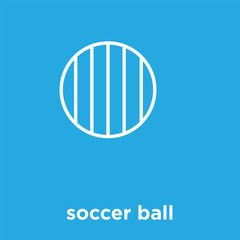 Sticker - soccer ball icon isolated on blue background