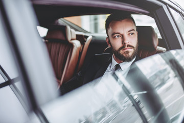 Businessman in car