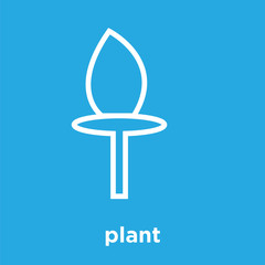 Wall Mural - plant icon isolated on blue background