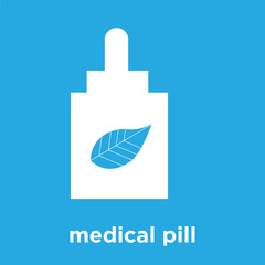 Wall Mural - medical pill icon isolated on blue background