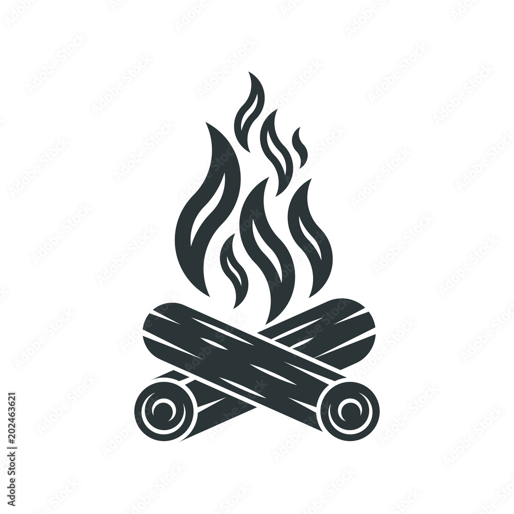 Bonfire icon. Campfire logo - obrazy, fototapety, plakaty 