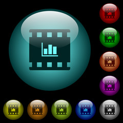 Poster - Movie statistics icons in color illuminated glass buttons