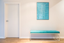 Turquoise Upholstered Bench Seat