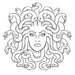 Medusa greek myth creature coloring vector