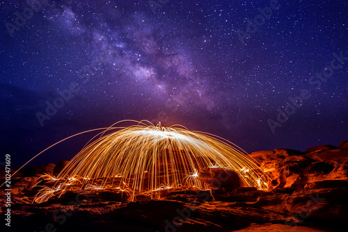 night sky with milky way Poster Mural XXL