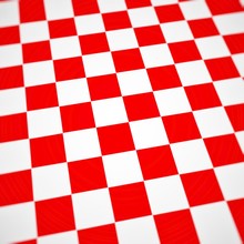 Red Checkerboard Background Bent Or Warped To Other Perspective.