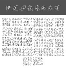 mega set of calligraphy hand written alphabet design