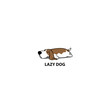 Lazy dog, cute basset hound sleeping icon, vector illustration