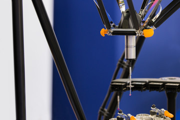 Leinwandbilder - Infrared sensor for measuring parts. Quality evaluation on a modern factory