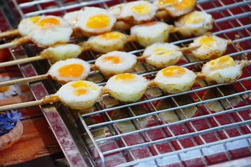 Canvas Print - Quail eggs is delicious in street food