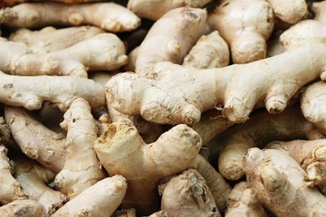 Canvas Print - Ginger root for cooking in the market