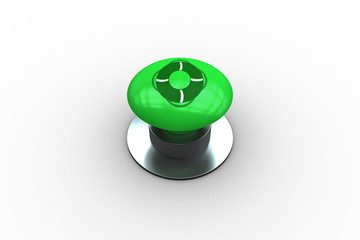 Safety ring graphic on digitally generated green push button