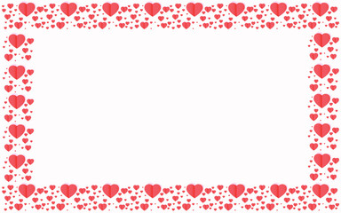 Wall Mural - Red Hearts On White Background For Valentines Day, Valentines Card, Love