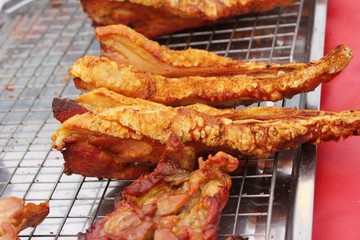 Poster - Grilled pork tail delicious at street food