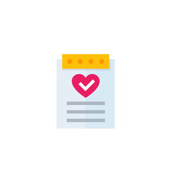 Sticker - Health test, medical plan icon on white, flat style