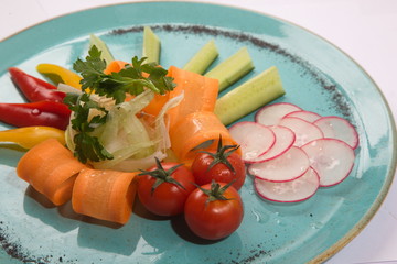 Wall Mural - Vegetable salad on plate