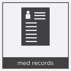 Wall Mural - med records icon isolated on white background