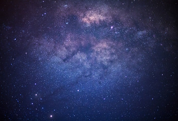 Wall Mural - Close-up of Milky Way Galaxy, Long exposure photograph, with grain
