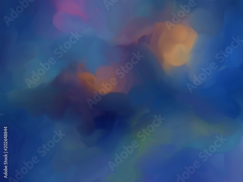 Abstract Bright Clouds Background Colorful Oil Painting Wallpaper