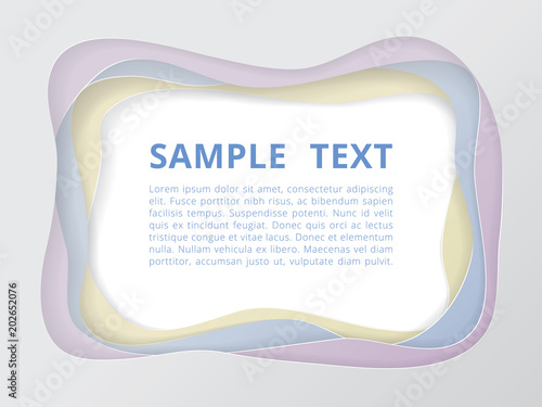 Pastel Curve Paper Art Border Gray Frame Light Shadow Colorful