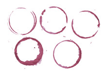 Red Wine Stain Rings Isolated On White Background