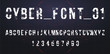 © Andrew Derr - Futuristic vector Font design. Letters and Numbers for web and app. Techno type font alphabet. Digital hi-tech style symbols.