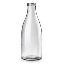 MoсkUp Transparent Empty Glass Bottle On White Background.
