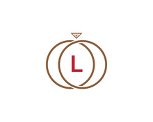 L Letter Ring Diamond Logo