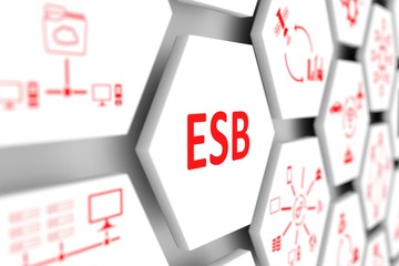 Wall Mural - ESB concept cell blurred background 3d illustration