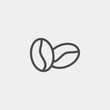 Coffee beans flat vector icon
