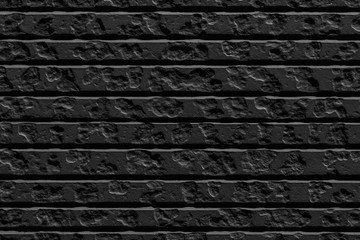 Canvas Print - Vintage black brick wall, brickwork background for design