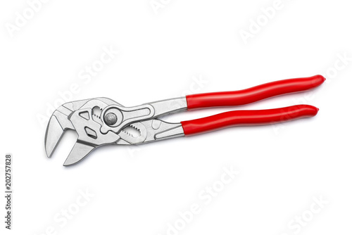 Photographie Adjustable water pump pliers tongue and groove isolated on white background