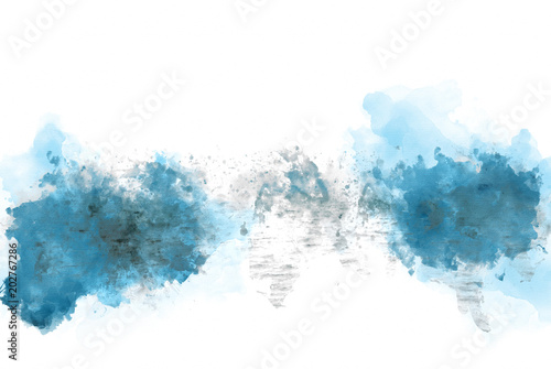 Abstract Ocean Wave On Watercolor Painting Background Buy This