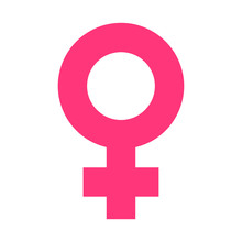 Female Sex Symbol Vector Icon In Flat Style. Women Gender Illustration On White Isolated Background. Girl Masculine Business Concept.