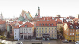 Fototapeta Mosty linowy / wiszący - Aerial Panoramic View On Old Town In Warsaw